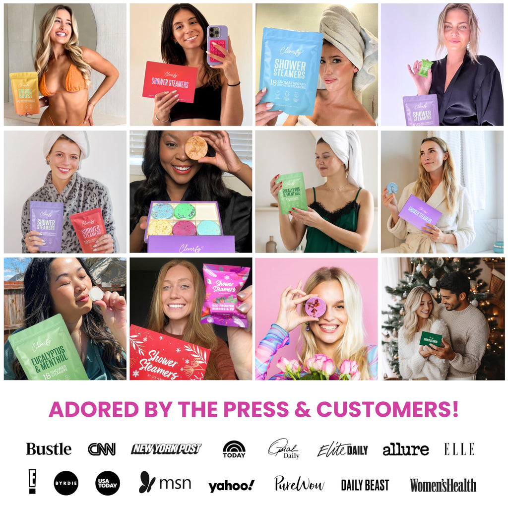 Cleverfy Shower Steamers Aromatherapy – Stocking Stuffers for Teen Girls, Women and Wife – Christmas Gifts for Teens and Women – White Elephant Gifts for Adults – 6 Tablets