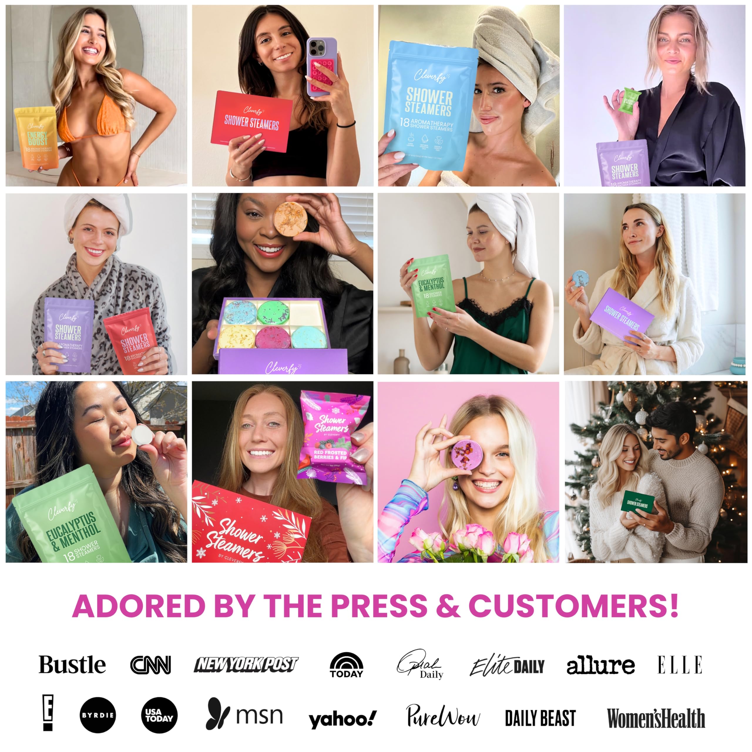 Cleverfy Shower Steamers Aromatherapy – Stocking Stuffers for Teen Girls, Women and Wife – Christmas Gifts for Teens and Women – White Elephant Gifts for Adults – 6 Tablets