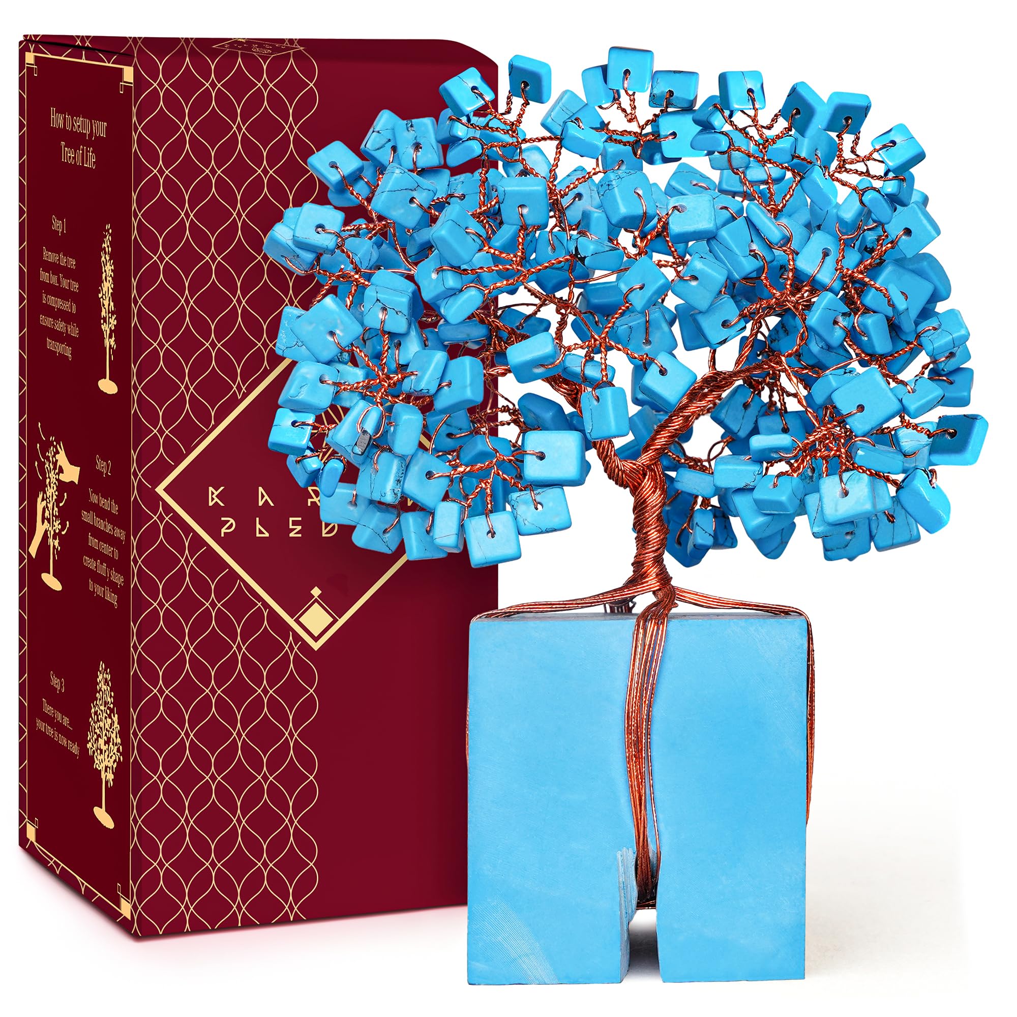 Crystal Tree of Life 7 Chakra Healing Crystals Trees for Home Decor, Office Desk Decor, Boho Decor, Handmade Bonsai Trees for Positive Energy, Money, Good Luck Birthday Gifts for Women, Mom