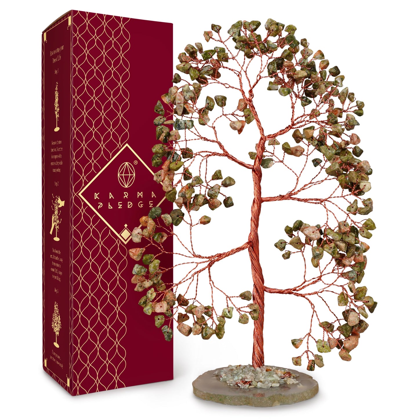 Crystal Tree of Life 7 Chakra Healing Crystals Trees for Home Decor, Office Desk Decor, Boho Decor, Handmade Bonsai Trees for Positive Energy, Money, Good Luck Birthday Gifts for Women, Mom