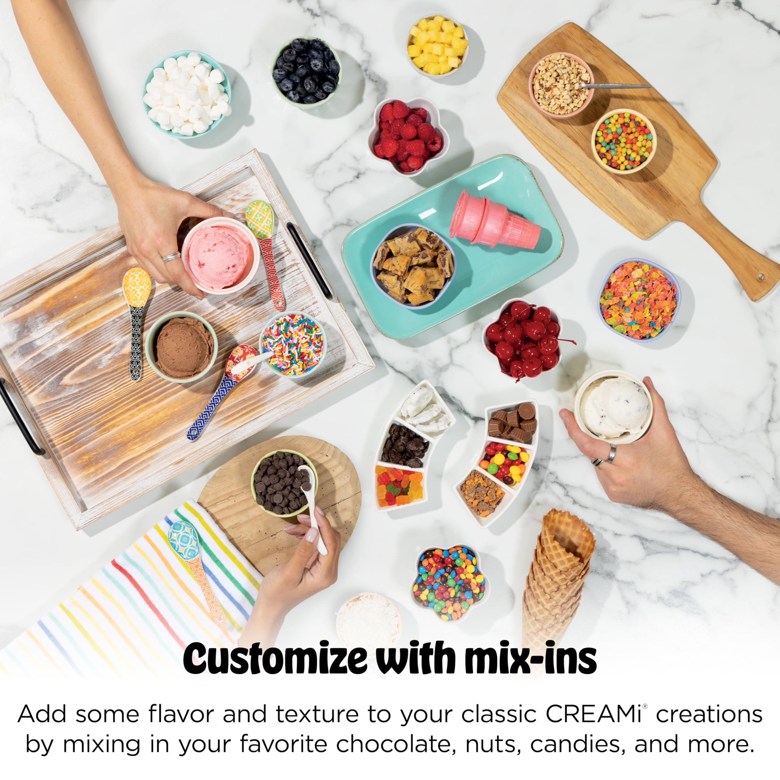 Ninja CREAMi Scoop & Swirl Ice Cream and Soft Serve Maker, Sorbet, Milkshake, Frozen Yogurt, Low Calories Program & More, 13-in-1, Soft Serve Handle & (2) CREAMi 2-in-1 16oz Pints, NC701