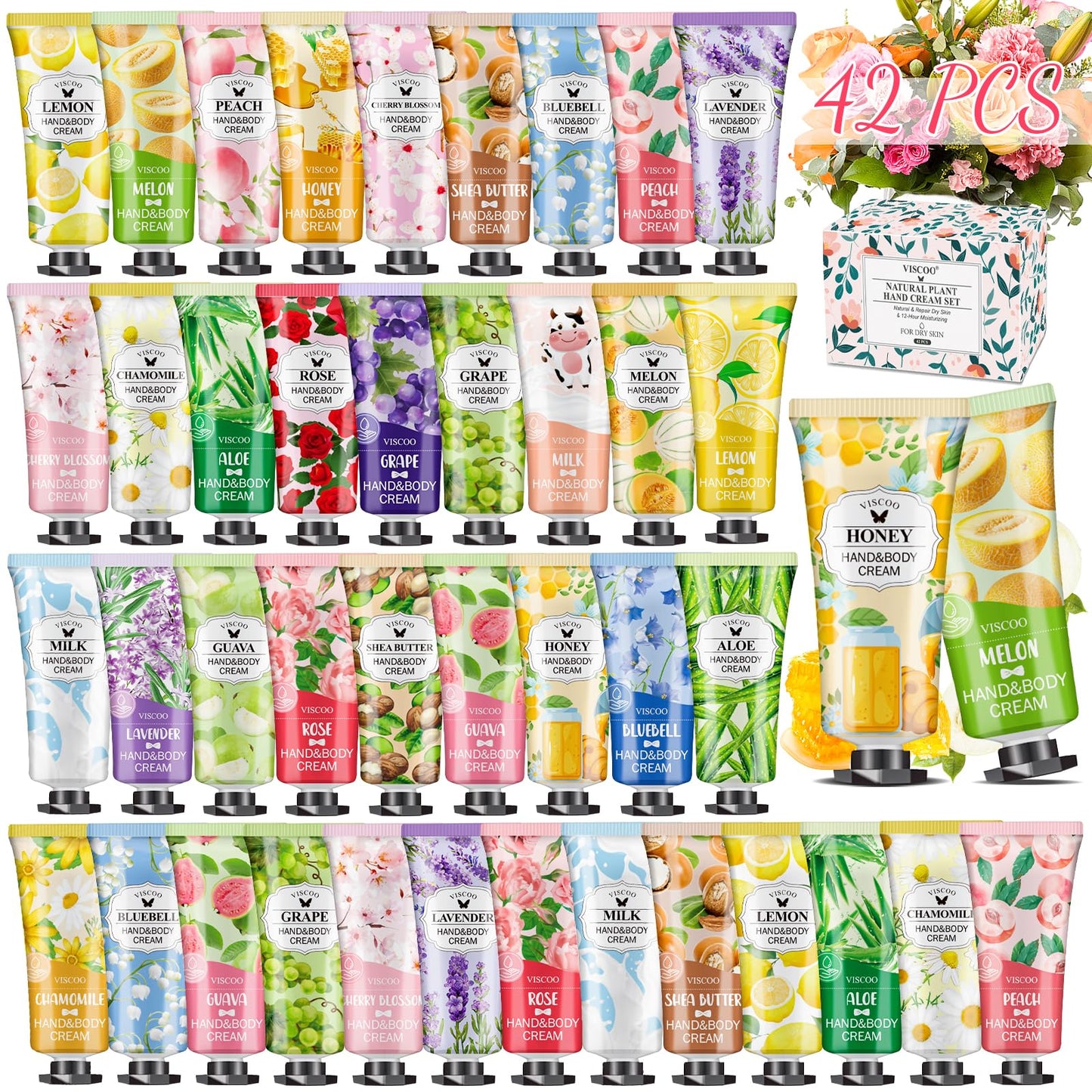 7 Pack Hand Cream Gifts Set for Women,Stocking Stuffers for Women,Teengirls,Christmas Gifts Bulk Gifts,Small Gifts,Mini Moisturizing Hand Lotion Travel Size in Bulk for Dry Cracked Hands