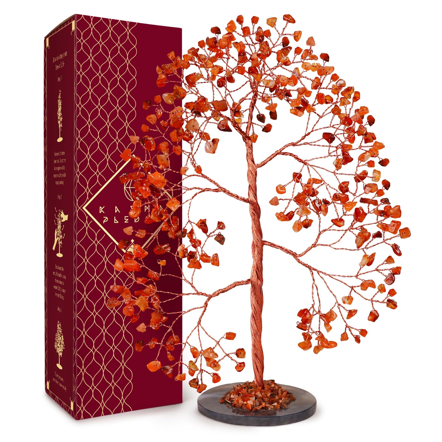 Crystal Tree of Life 7 Chakra Healing Crystals Trees for Home Decor, Office Desk Decor, Boho Decor, Handmade Bonsai Trees for Positive Energy, Money, Good Luck Birthday Gifts for Women, Mom