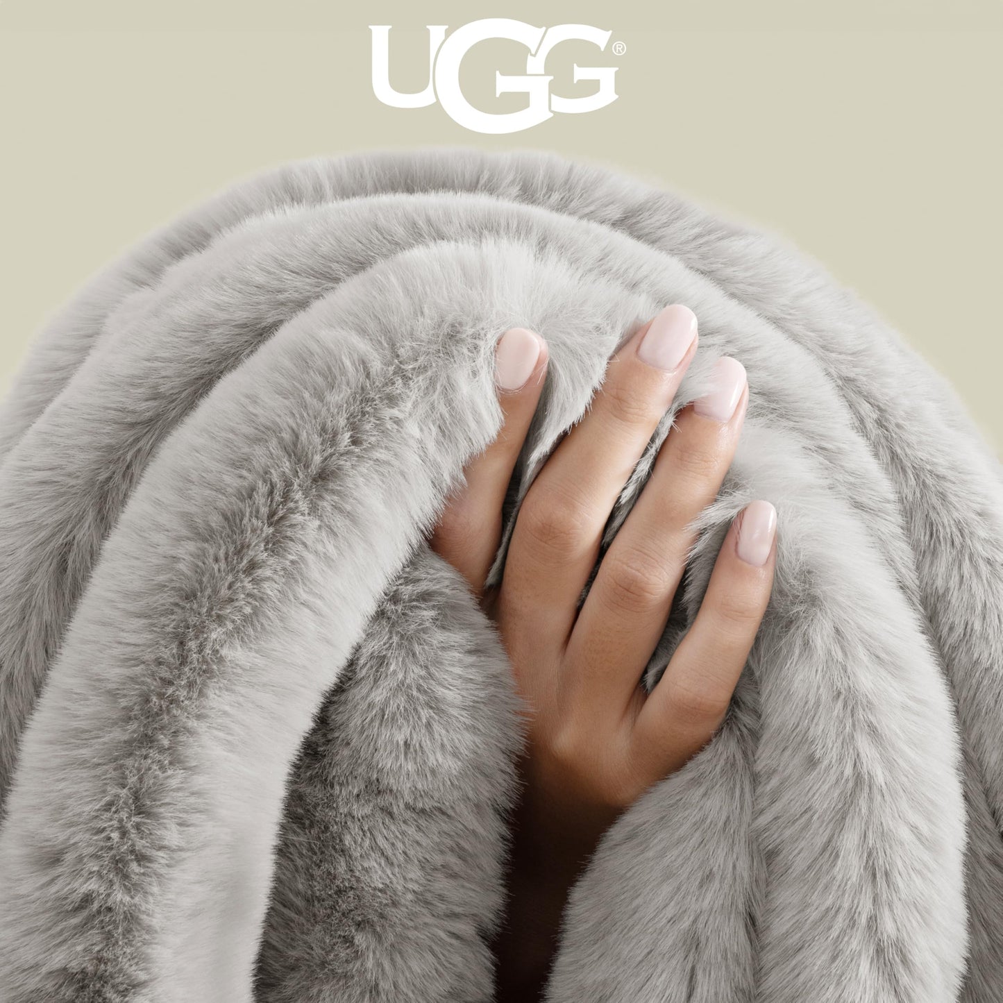 UGG Plush Faux Fur Throw Blanket Reversible Medium Weight Luxury Soft Throw Blankets for Bed or Chair, Hypoallergenic, Machine Washable, Home Decor, 50-inch x 70-inch, Charcoal Dark Grey (Euphoria)