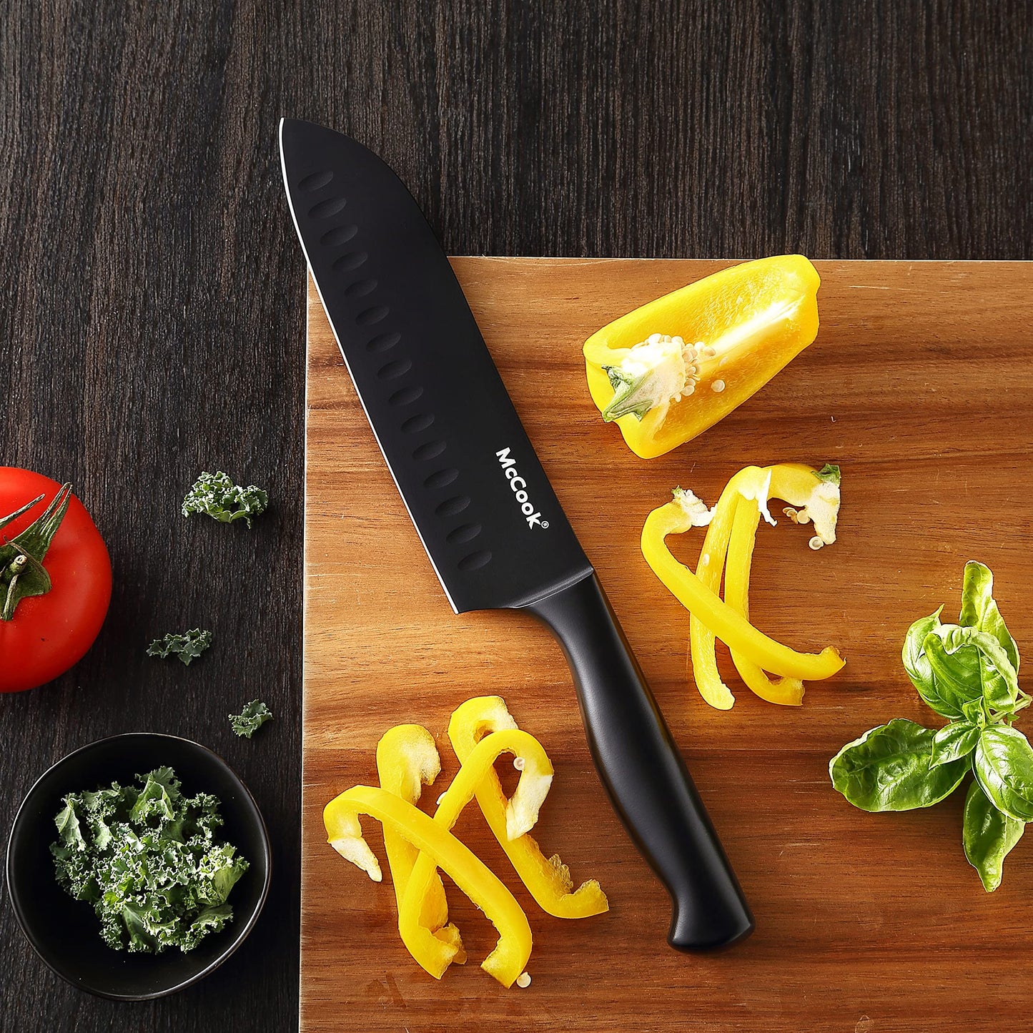 McCook® Knife Sets, German Stainless Steel Kitchen Knife Block Sets with Built-in Sharpener