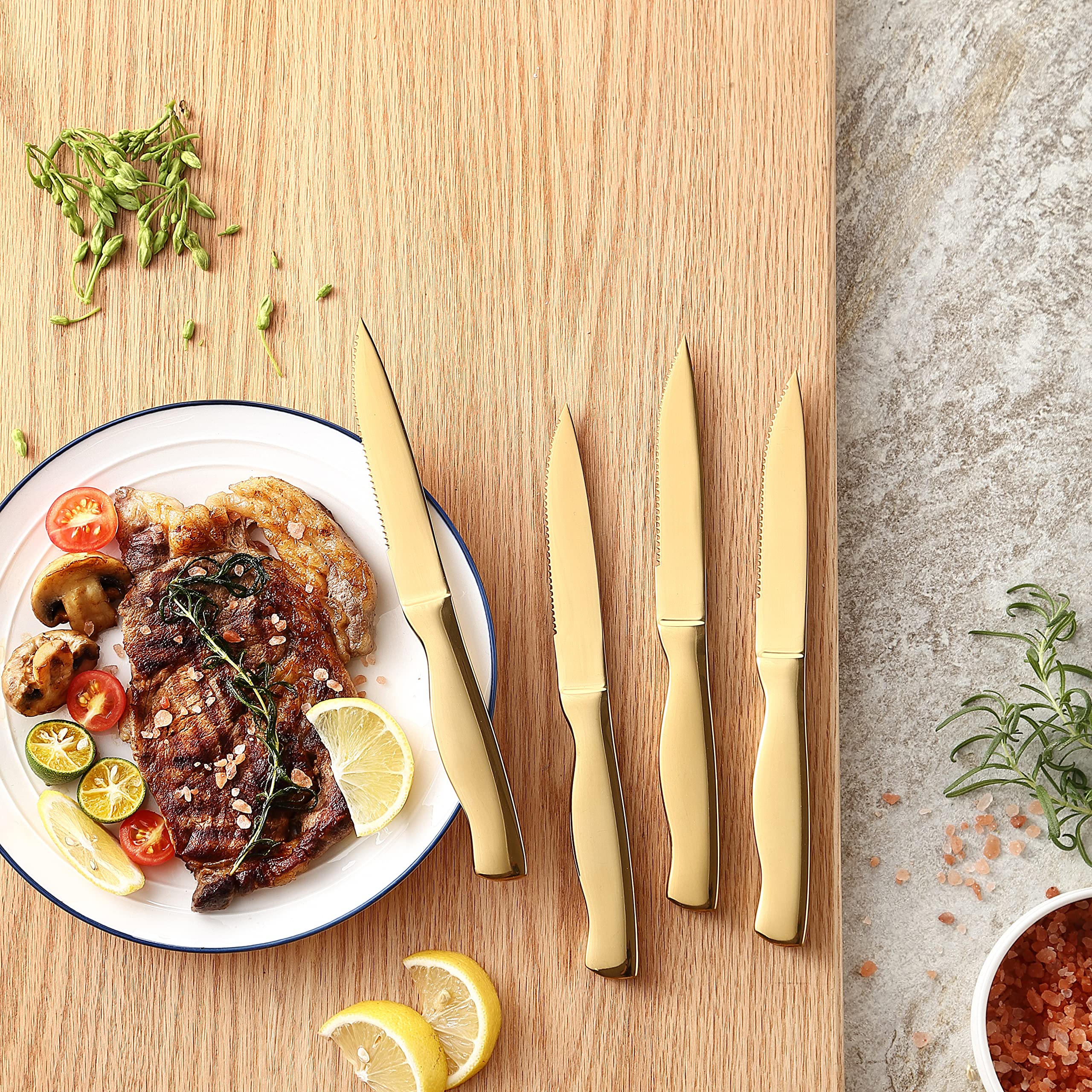 McCook® Knife Sets, German Stainless Steel Kitchen Knife Block Sets with Built-in Sharpener