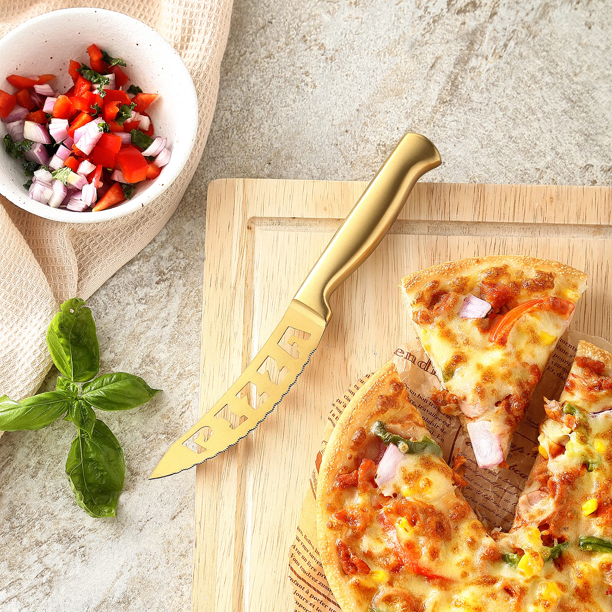 McCook® Knife Sets, German Stainless Steel Kitchen Knife Block Sets with Built-in Sharpener