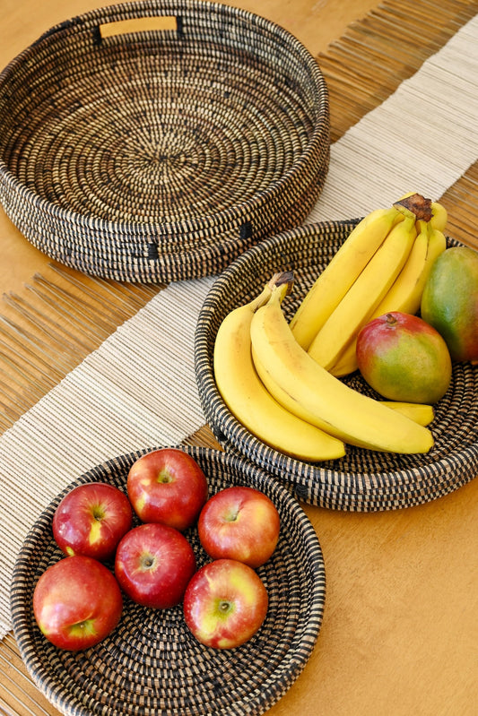 Set of Three Black Nesting Trays