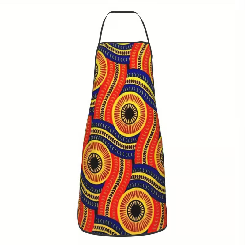 African Ankara Unisex Adjustable Bib Apron for Adults 11