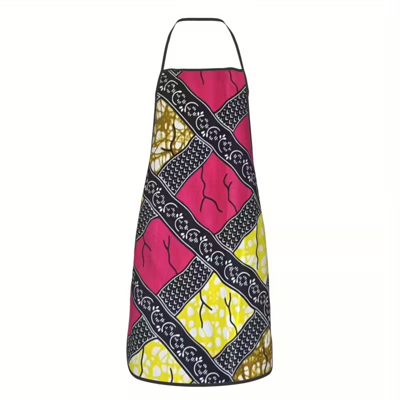 African Ankara Unisex Adjustable Bib Apron for Adults 12