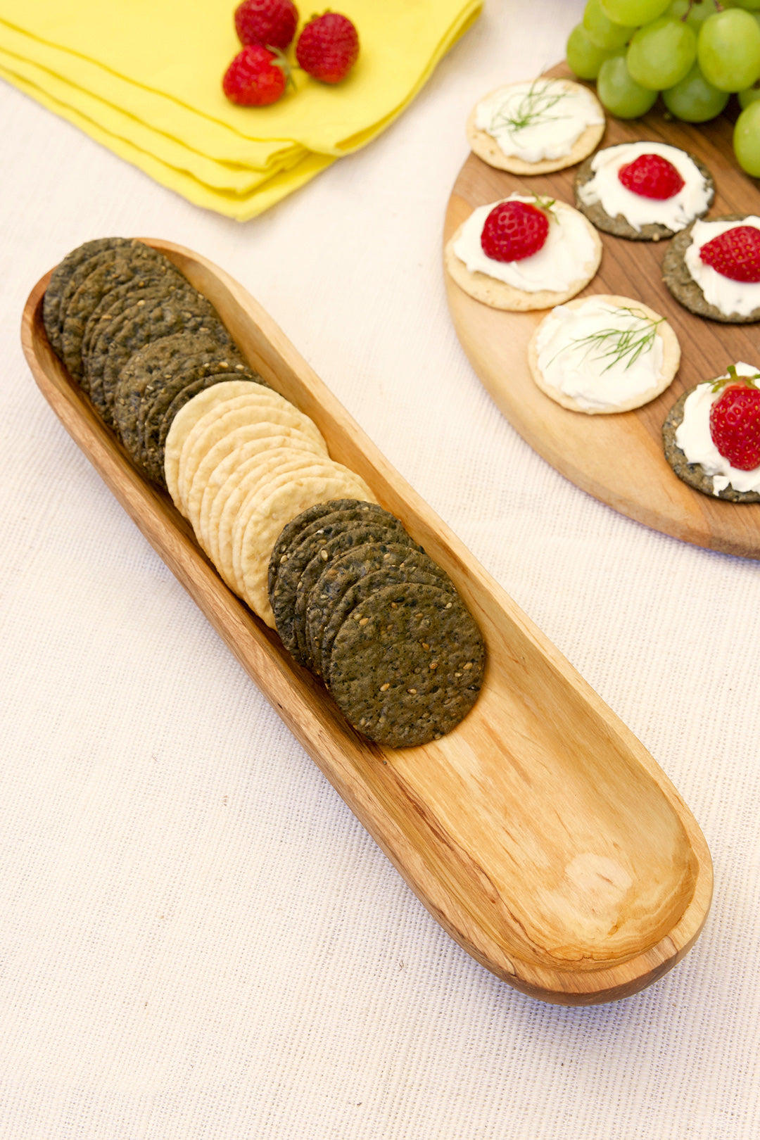 Plain Wild Olive Wood Cracker Tray