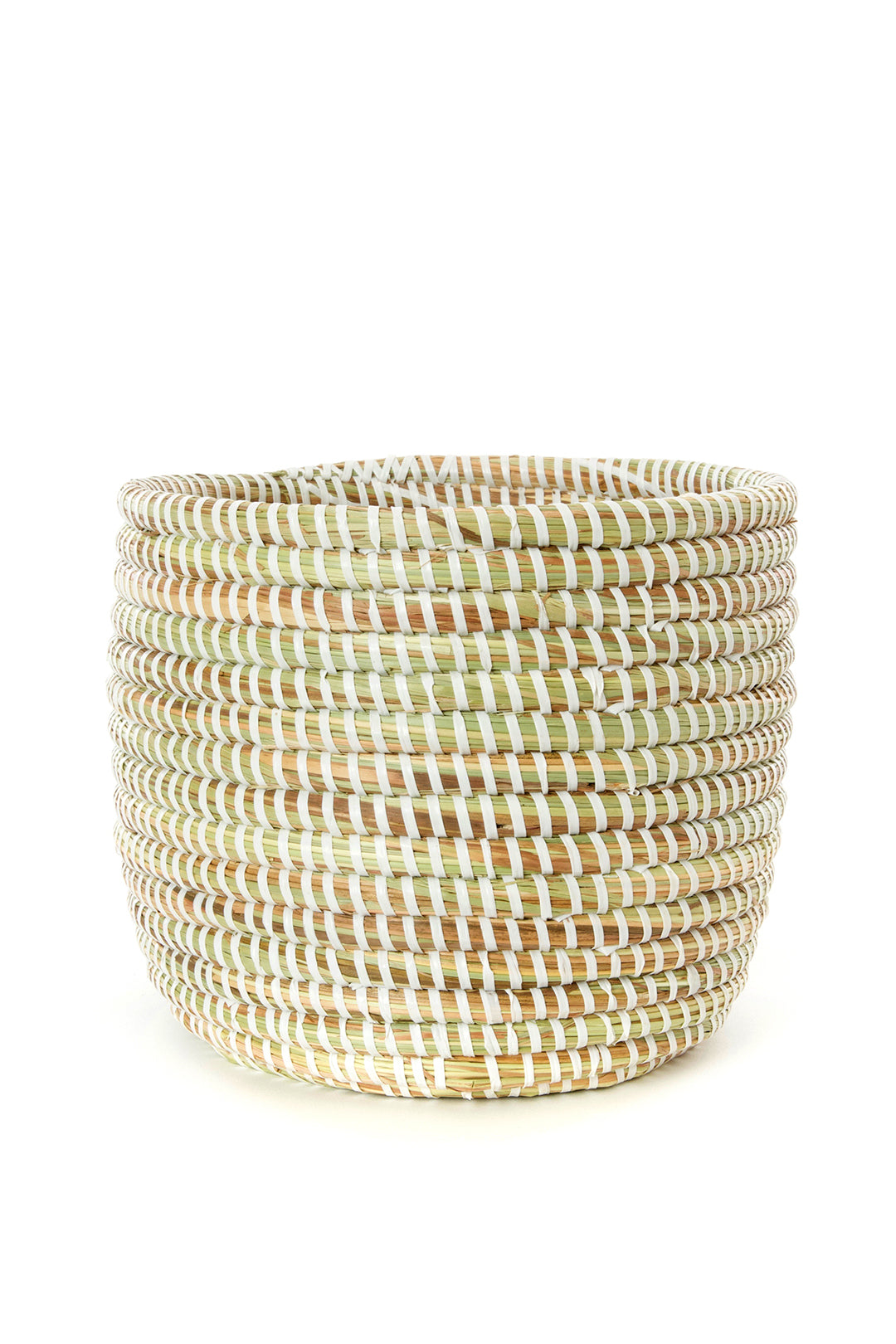 Set of Two Solid White Floral Baskets