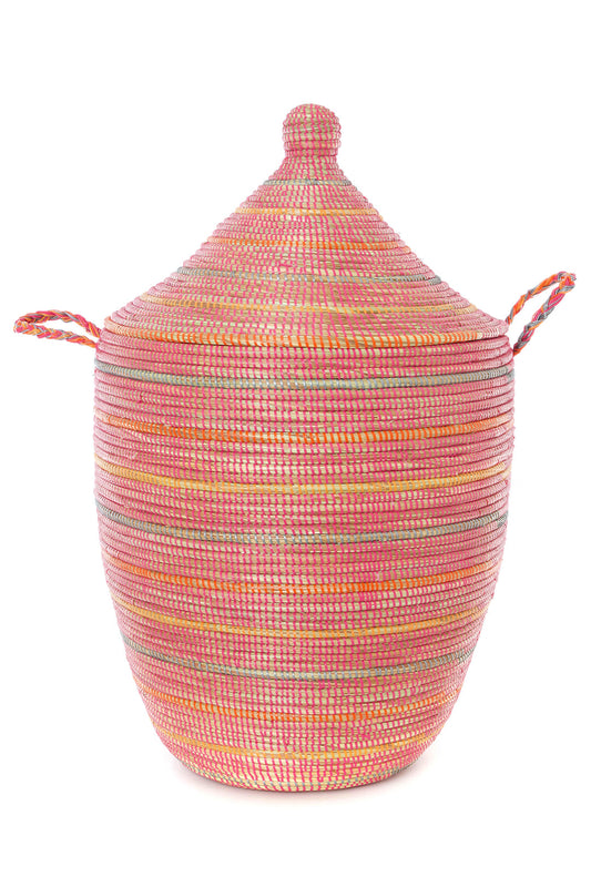 Sunrise Stripes Large Laundry Hamper Basket