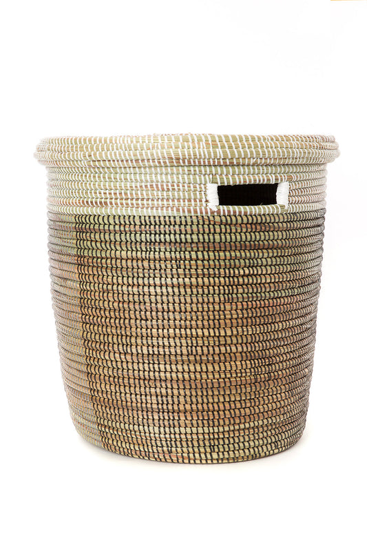 Black, Silver & White Half & Half Flat Lid Basket