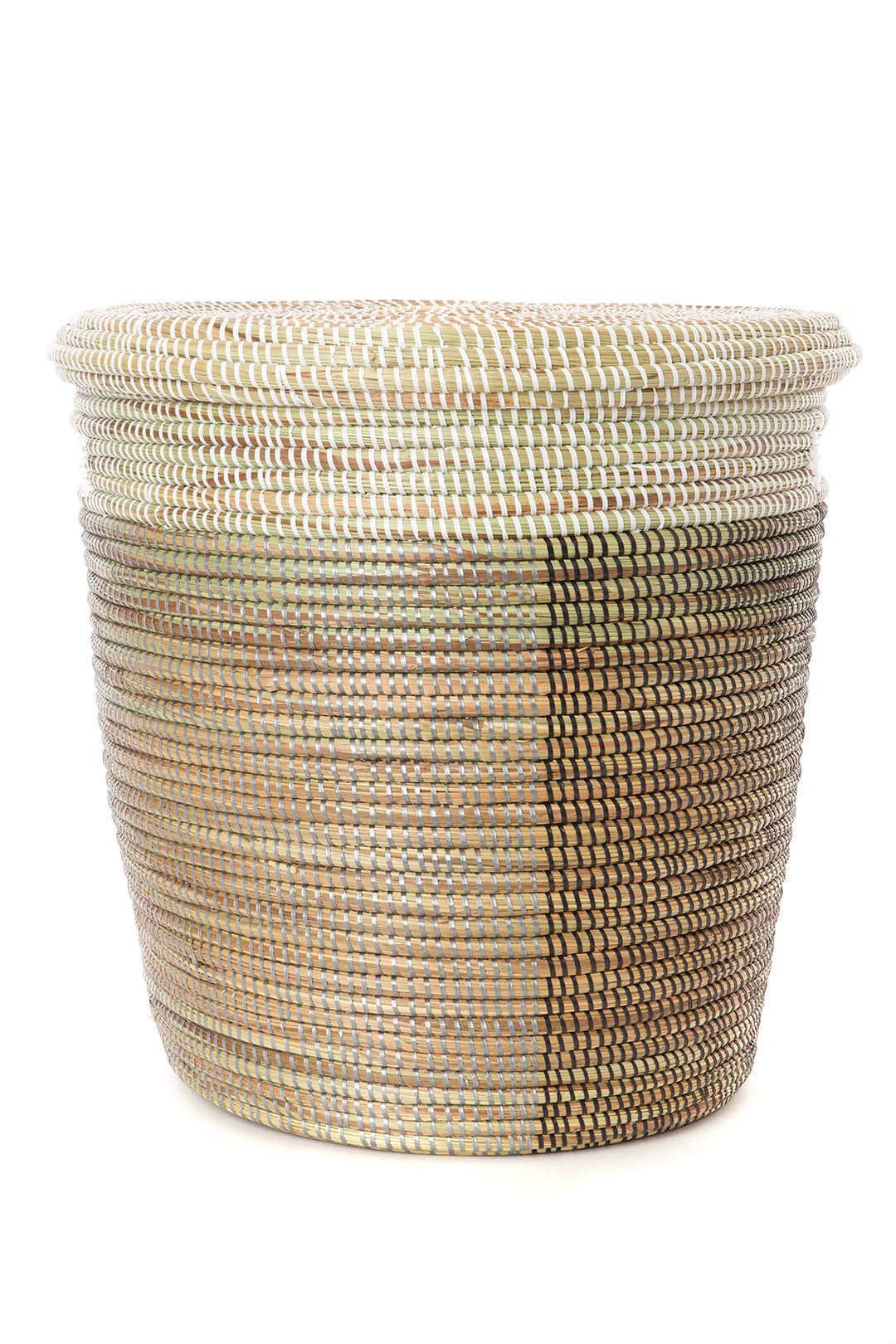 Black, Silver & White Half & Half Flat Lid Basket