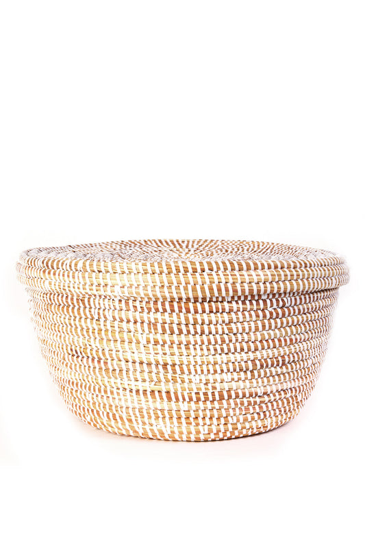 White Lidded Storage Box Basket