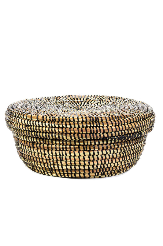 Black Lidded Storage Box Basket
